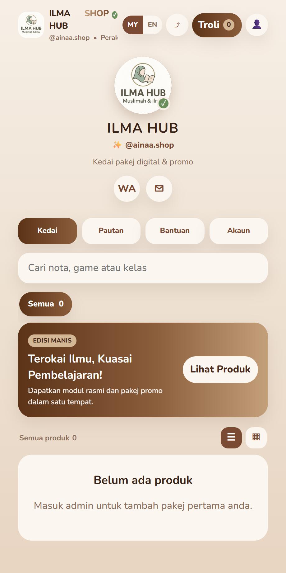 Customer sales page